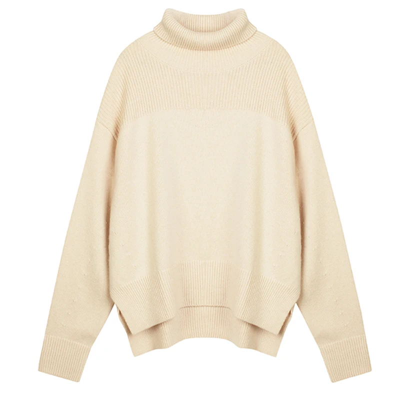 Turtleneck Long Sleeve Women Sweater Solid color Loose Casual Sweaters Pullovers | Женская одежда