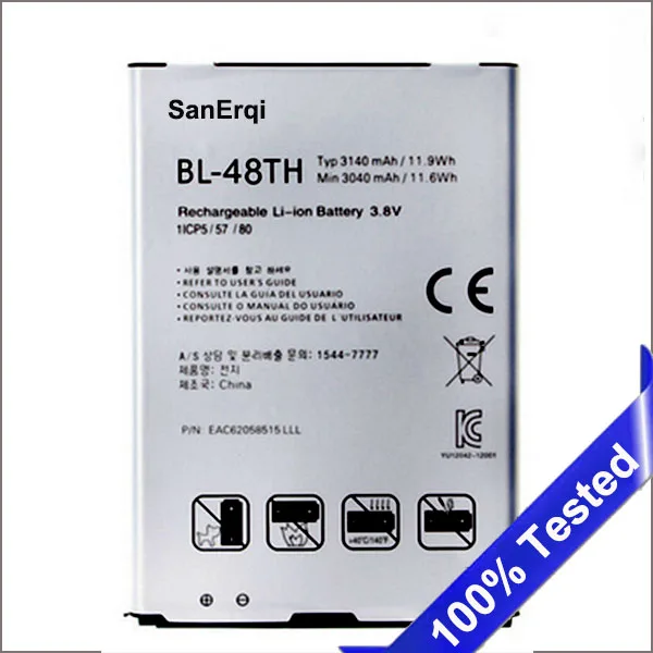 SanErqi 10PCS / LOT BL-48TH For LG Optimus G Pro E980 E985 E986  E940 E977 F-240K F-240S 3140 mAh Full Capacity  Battery