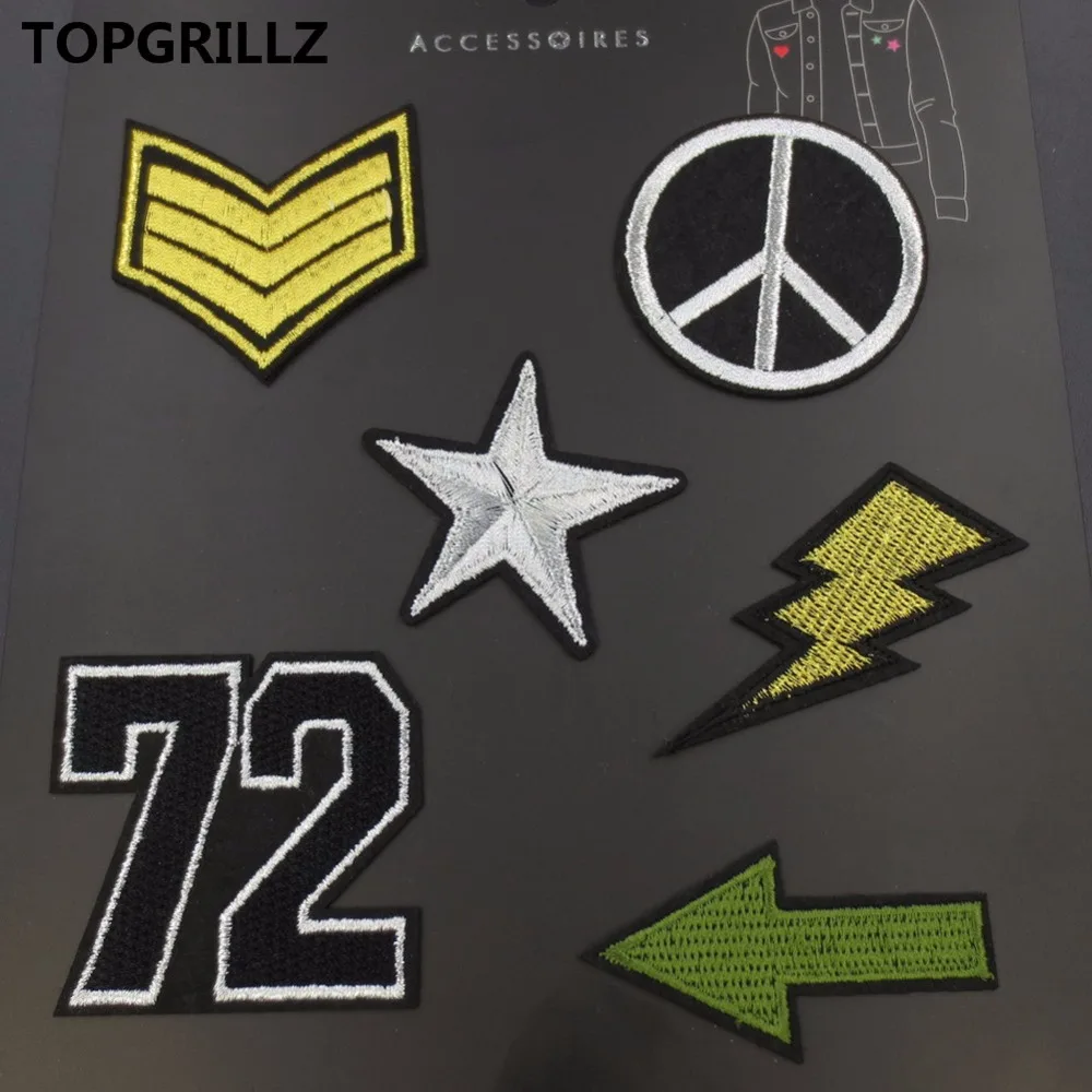 Topgrillz Ассорти Вышивка Нашивки гладить на аппликации наклейка Стикеры для джинсы