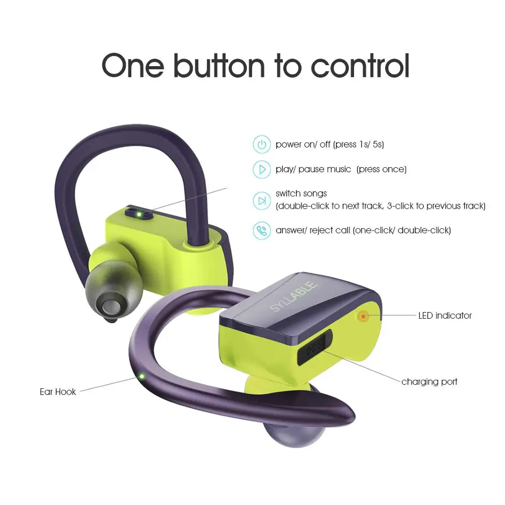 Новые цвета SYLLABLE D15 bluetooth V5.0 TWS наушники истинные беспроводные стерео для