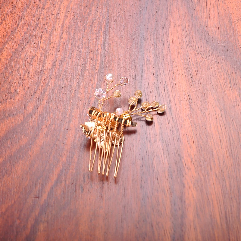 Гребни для волос золотого цвета свадебные аксессуары жемчужные украшения ручной