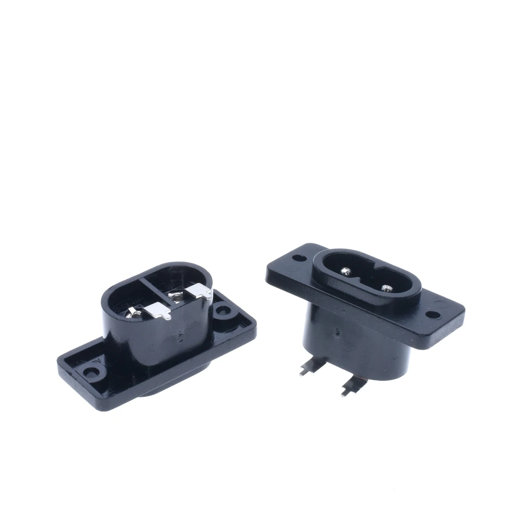 Правый угол AC250V 2.5A 5 шт. 2Pin IEC 320 C8 Резьбовая оправа гнездо входа AC 005B|Электрические