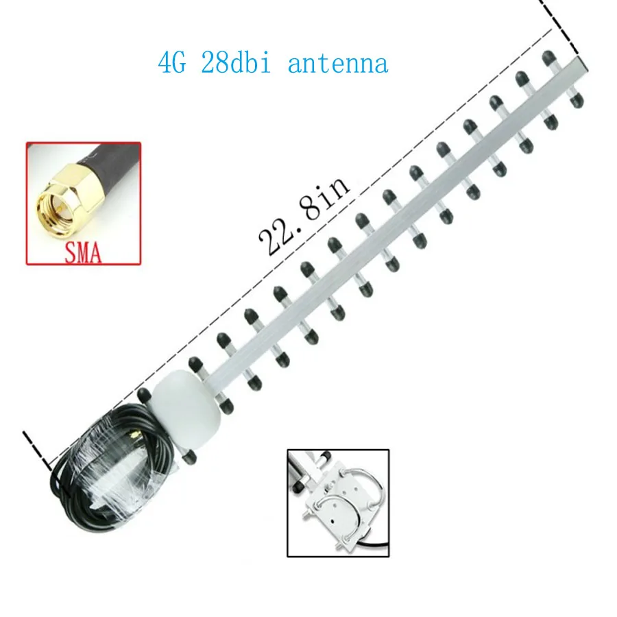 2 шт. 4G Антенна Yagi наружная антенна 28dbi LTE SMA направленный усилитель модем RG58 1 5