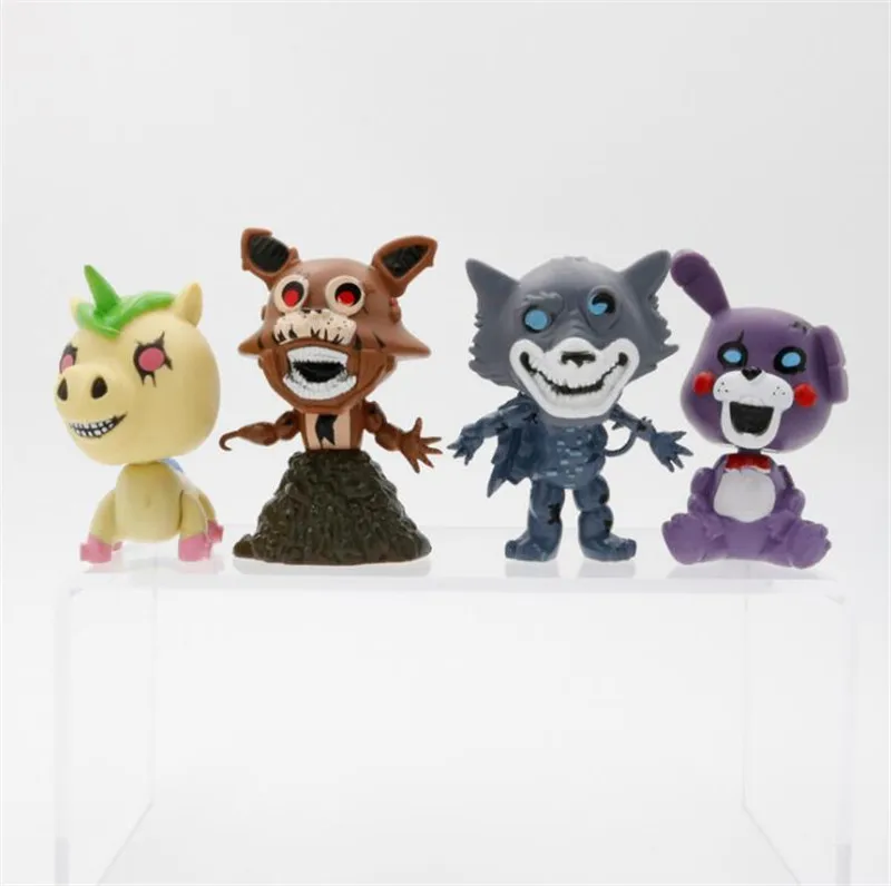 4 шт/1 лот пять ночей у Фредди FNAF Единорог лисица 8-10 см Фигурки игрушки Brinquedoes