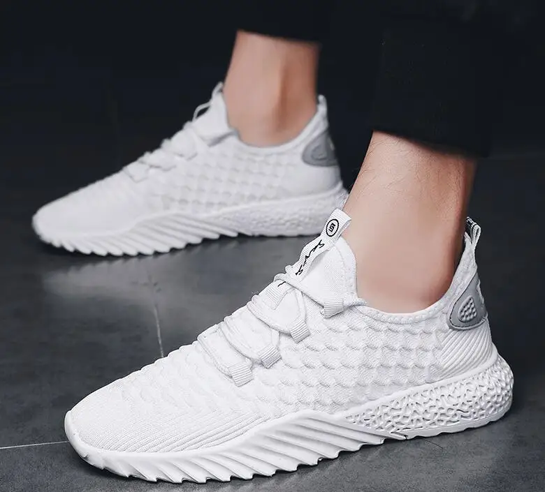 Новинка года; сезон весна-лето; Мужская обувь из ткани Flyknit; координатная сетка; дышащая уличная трендовая Спортивная повседневная обувь; Мужская обувь; кроссовки; лоферы
