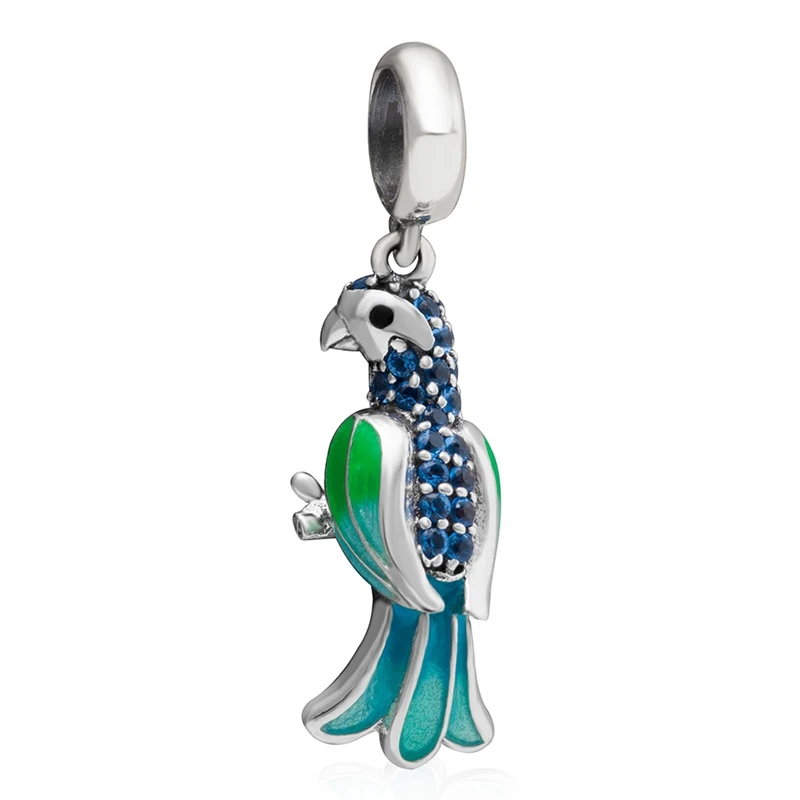 Sambaah Love Birds Twotone очарование 925 пара стерлингового серебра птицы Шарм «любовь» Pandora День Святого Валентина браслет