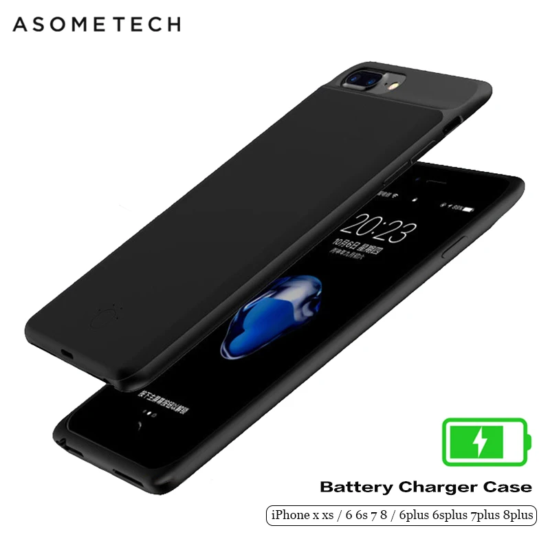 Чехол для аккумулятора для iPhone X XS, мягкий тонкий внешний аккумулятор, чехол для iPhone 6, 7, 8, 6S Plus, внешний аккумулятор, зарядное устройство, чехол для iPhone