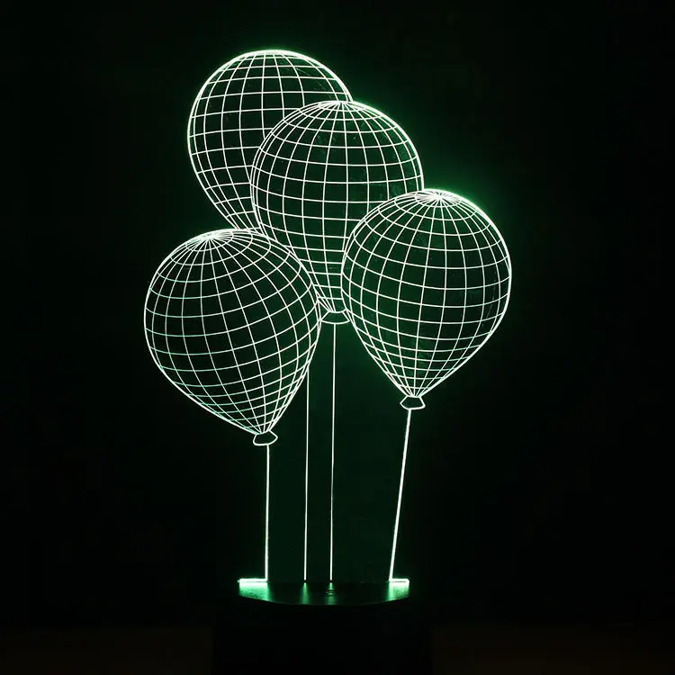 Декоративные светодиодные лампы visual Home Спальня 3D ночь 7 цветов шар переключатель