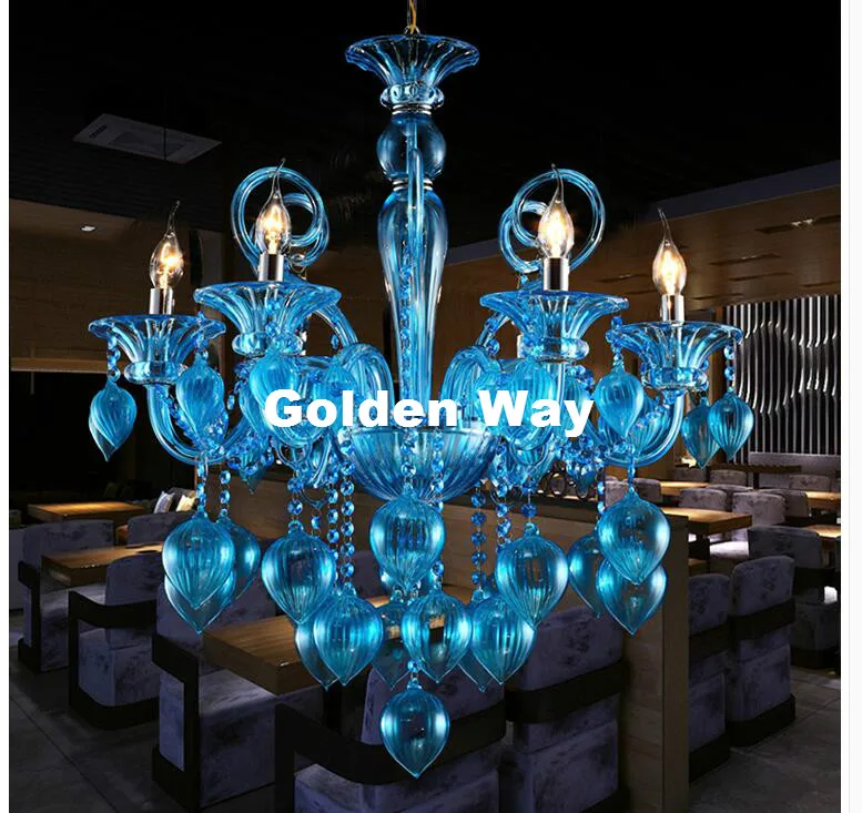 Современная цветная люстра 6 л лампы для кофейни свадьбы бара синяя красная
