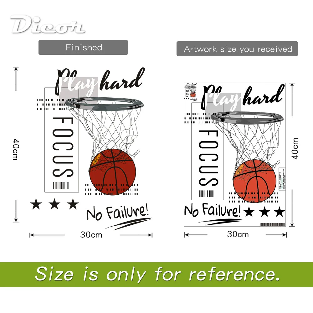 Наклейка на стену DICOR SLAM DUNK баскетбольная тема постер Фотофон не сбой для