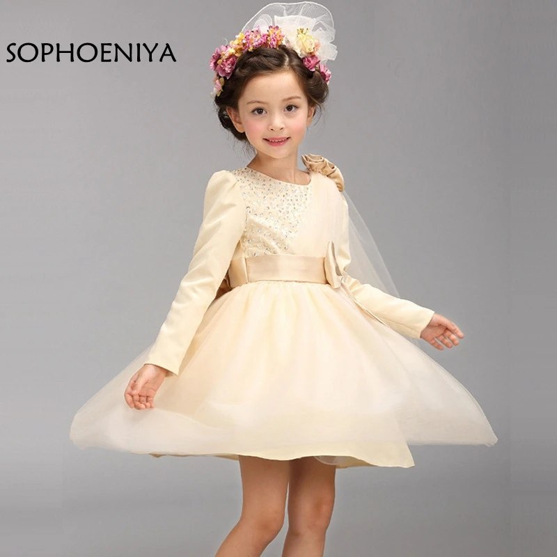 

New arrival Long sleeve Flower Girl Dresses 2021 vestido de festa longo flower girl dress first Communion dresses for girls