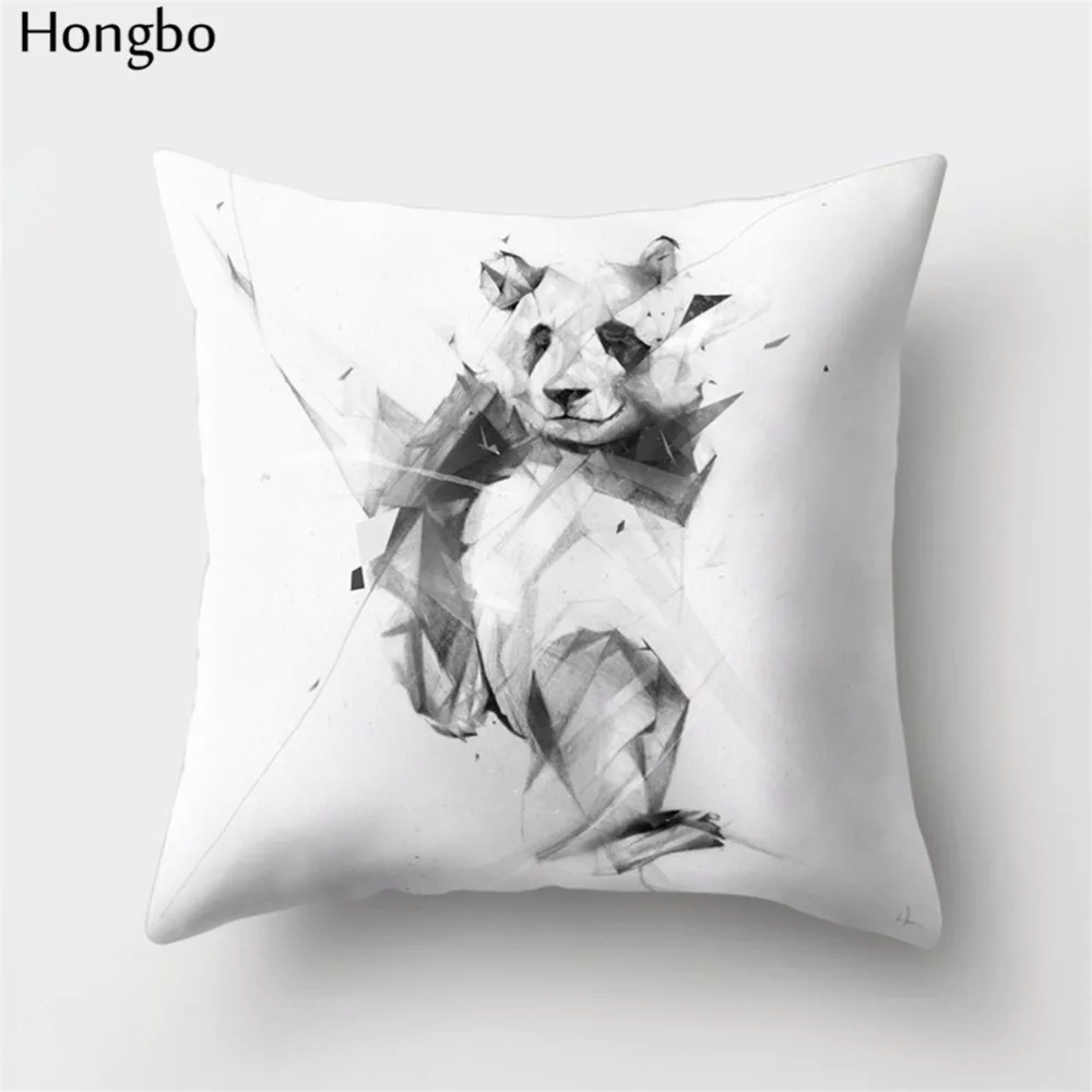 Hongbo 1 шт., чехол для подушки с рисунком оленя, акулы, медведя, осьминога, черепа, декоративный чехол для подушки, чехол для подушки для дома, дивана, автомобиля, офиса