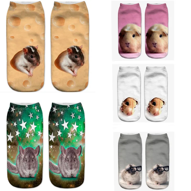 Новое поступление серые носки из латуни с принтом 3D мопса собаки женские