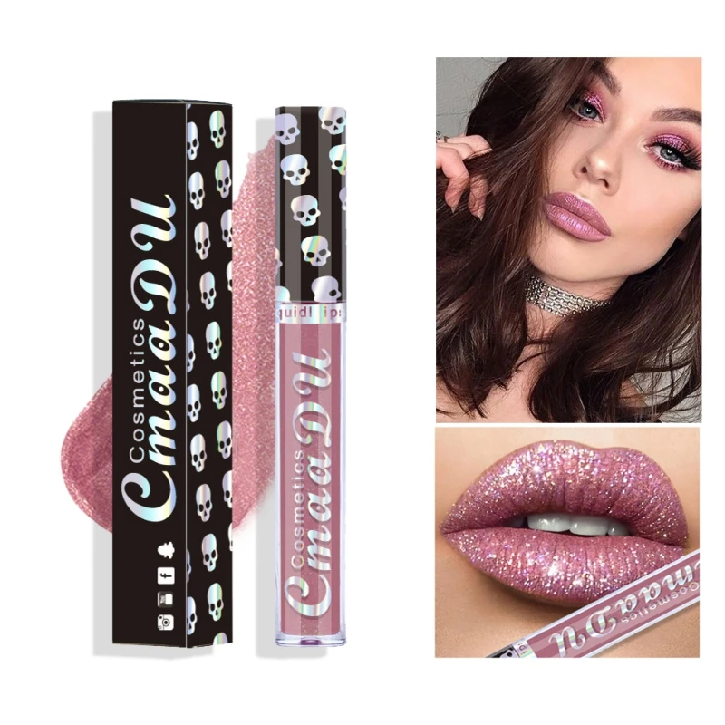 Новый блеск для губ Beauty Gliter металлический макияж Мерцающая губная помада стойкая
