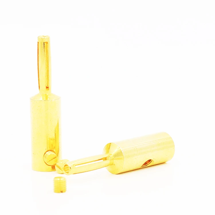 VB421G 24K позолоченный Акустический кабель разъем типа банан 8 шт.|speaker cable plug|plug goldplug