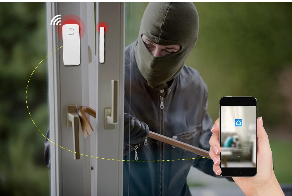 Wifi умный дом датчик двери окна детектор совместим с Alexa Google Домашняя безопасность Amazon приложение оповещения дома