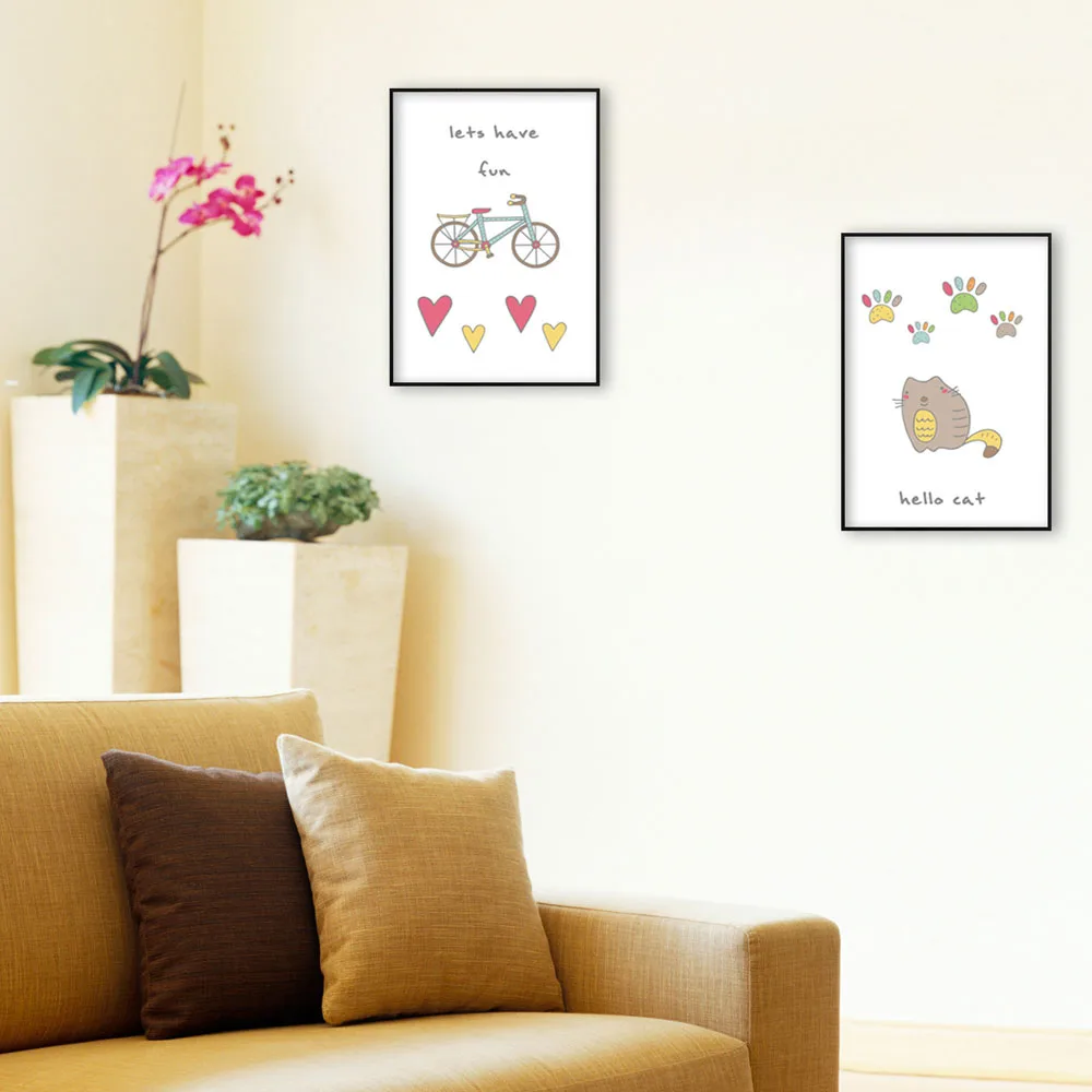 Kawaii Baby Cartoon Living Goods Canvas Painting Art Print Poster Picture Wall Children's Bedroom Nordic Home Decoration BA003 | Дом и сад