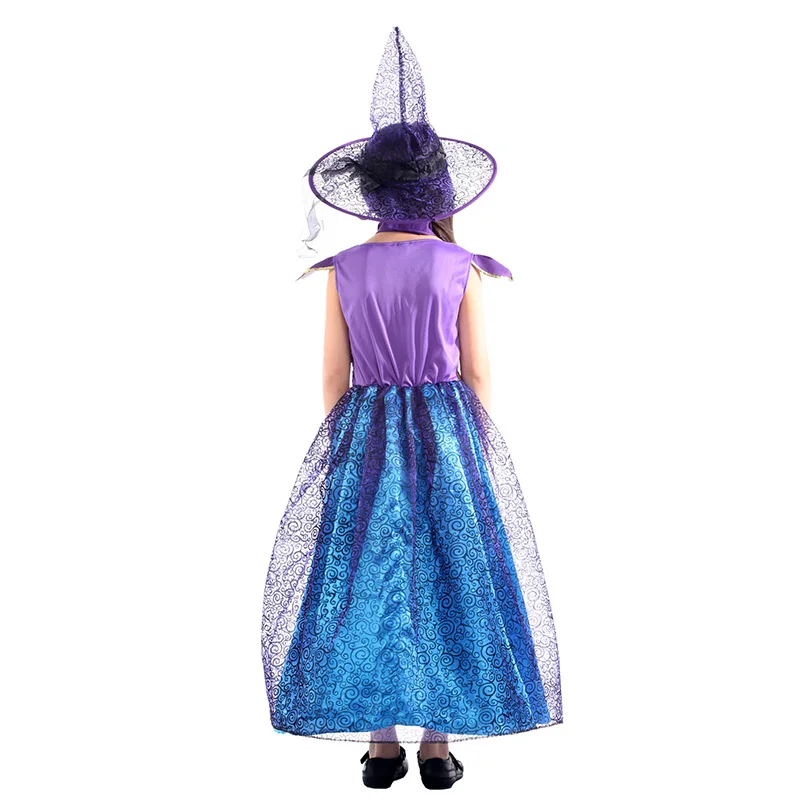 

Girls Halloween Fantasia Witch Costumes Kids Children Carnival Night Lovely Fly Witch Cosplay Fancy Dress Up