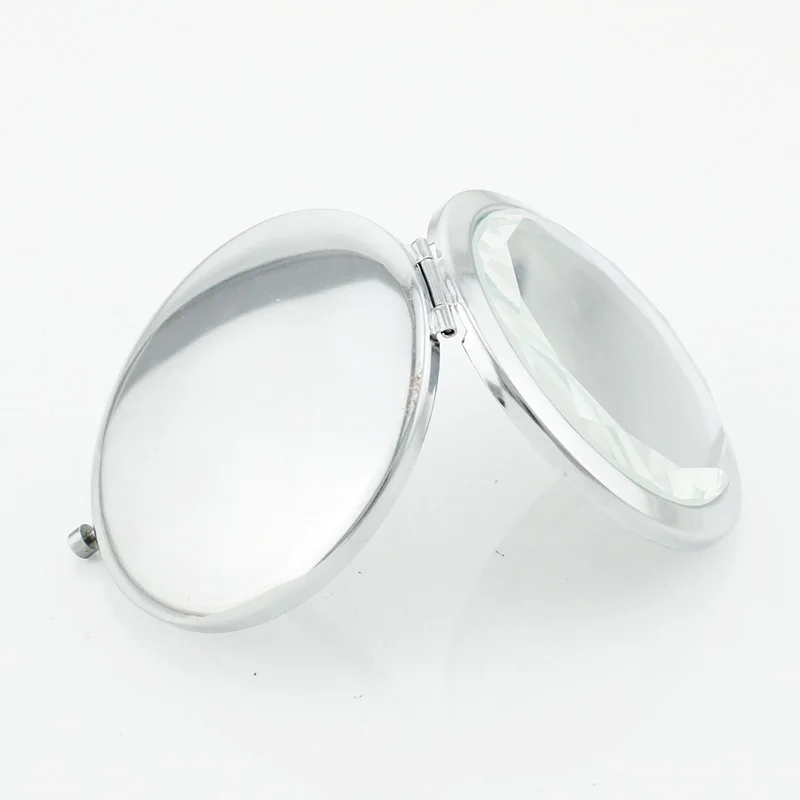 

JWEIJIAO Lily Flowers Makeup Mirror Lovely flower plant Image Glass Cabochon Floding Round compact Hand pocket Mirror