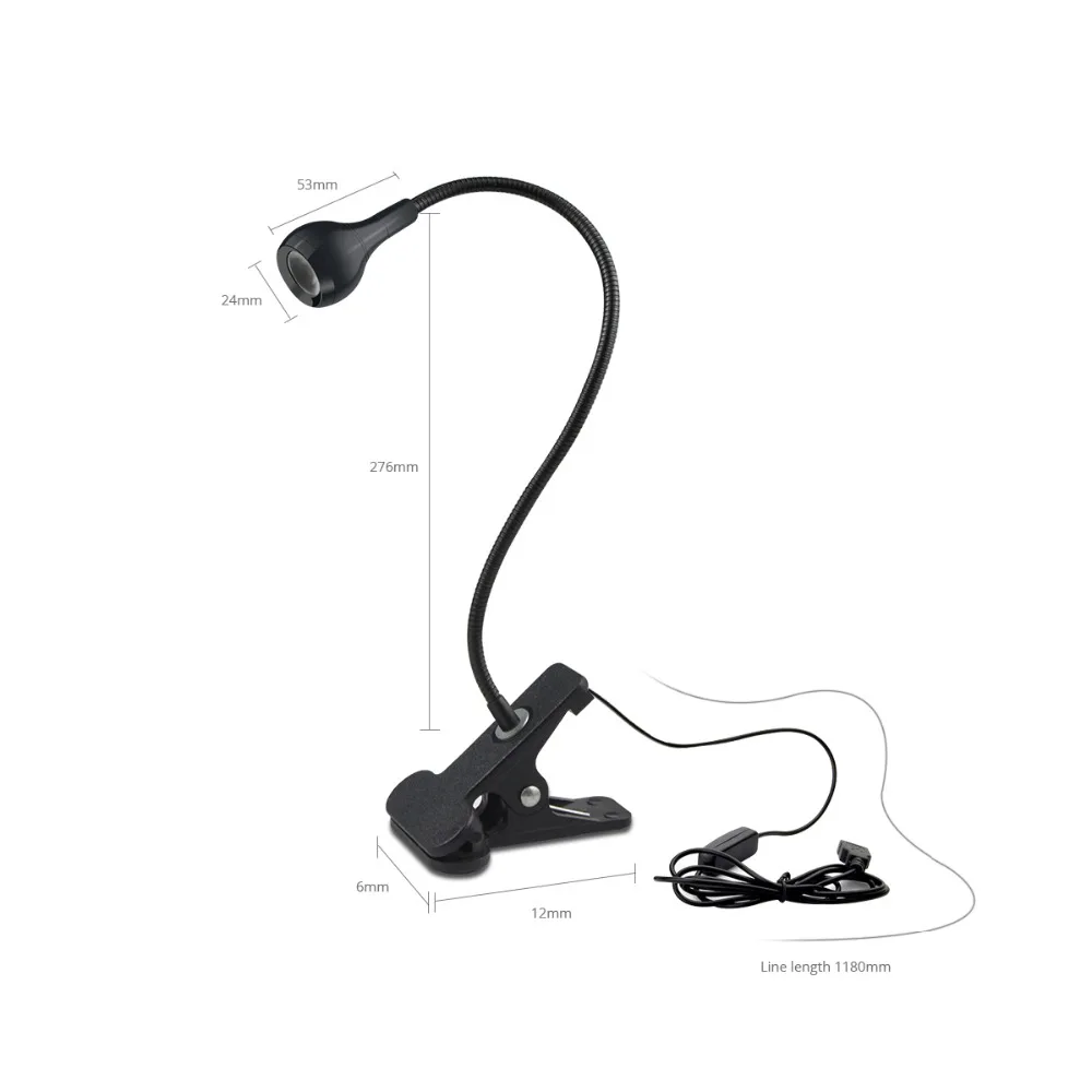 Гибкая USB светодио дный Настольная лампа с зажимом Таблица свет 360 градусов