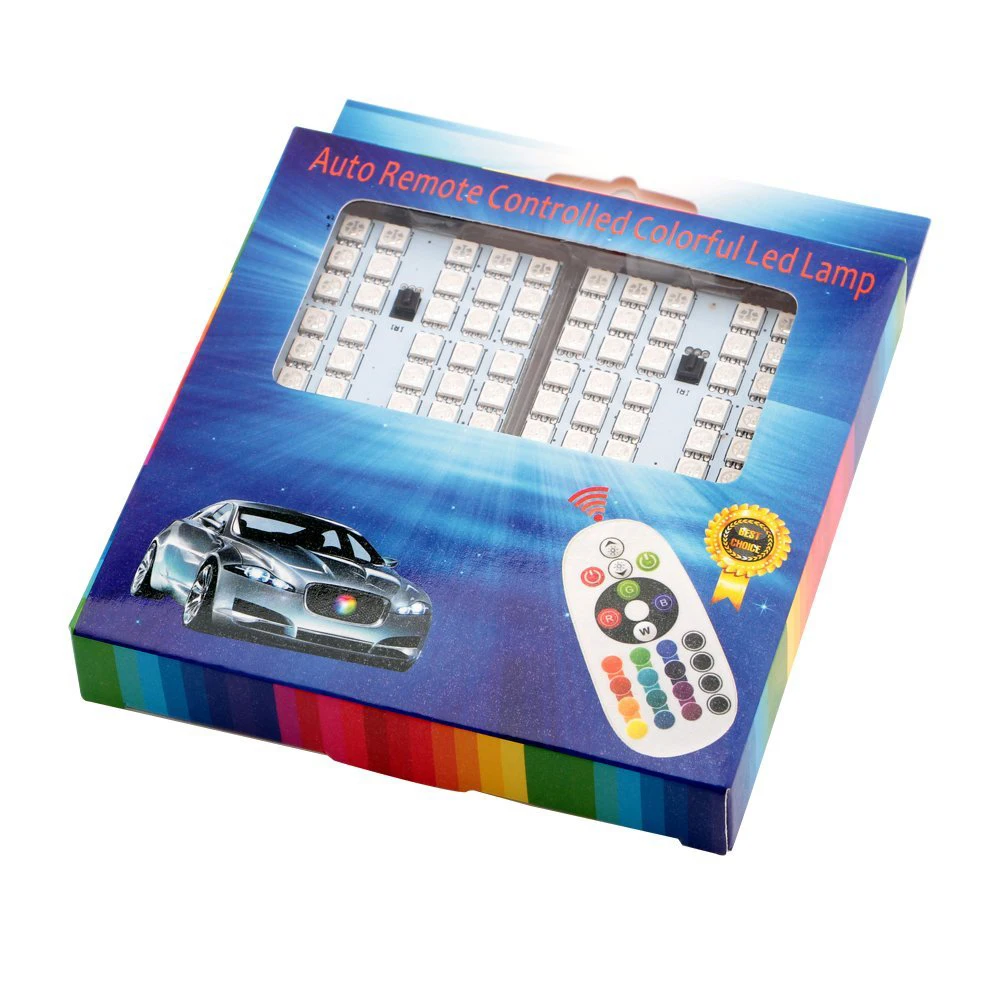 Автомобильная светодиодная панель YSY 1SetT10 RGB 5050 36SMD пульт дистанционного