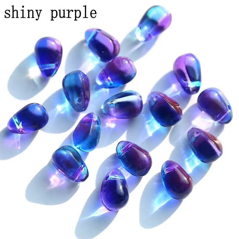 shiny purple 100 шт 6x9 мм смешанные цвета гладкое стекло капли воды бусины Кристалл Австрийские бусины для браслета серьги изготовление Ювел - Цвет: shiny purple