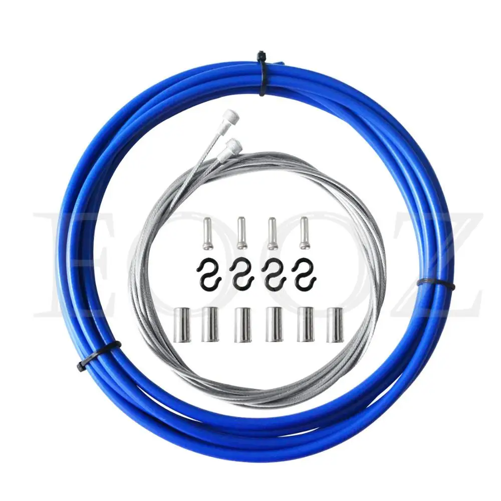 ROAD CABLE BLUE EOOZ MTB велосипедная трубка тормозной магистрали наборы оцинкованный 5 мм горный тормоз для дорожного велосипеда кабель 4 мм переключения передач переключатель - Цвет: ROAD CABLE BLUE
