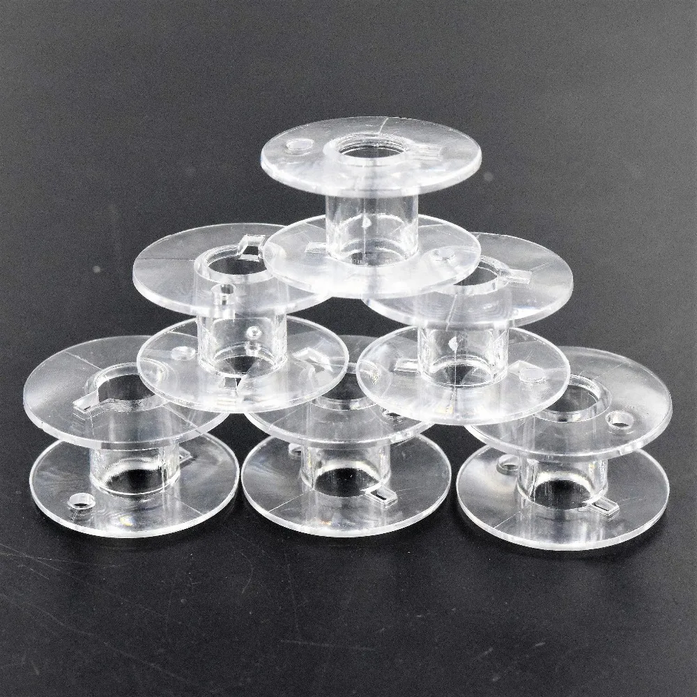 50Pcs Plastic Empty Wire Spools Bobbins Round Ends Cord Sewing Tape Storing String White for Thread Hand Craft Tools | Дом и сад