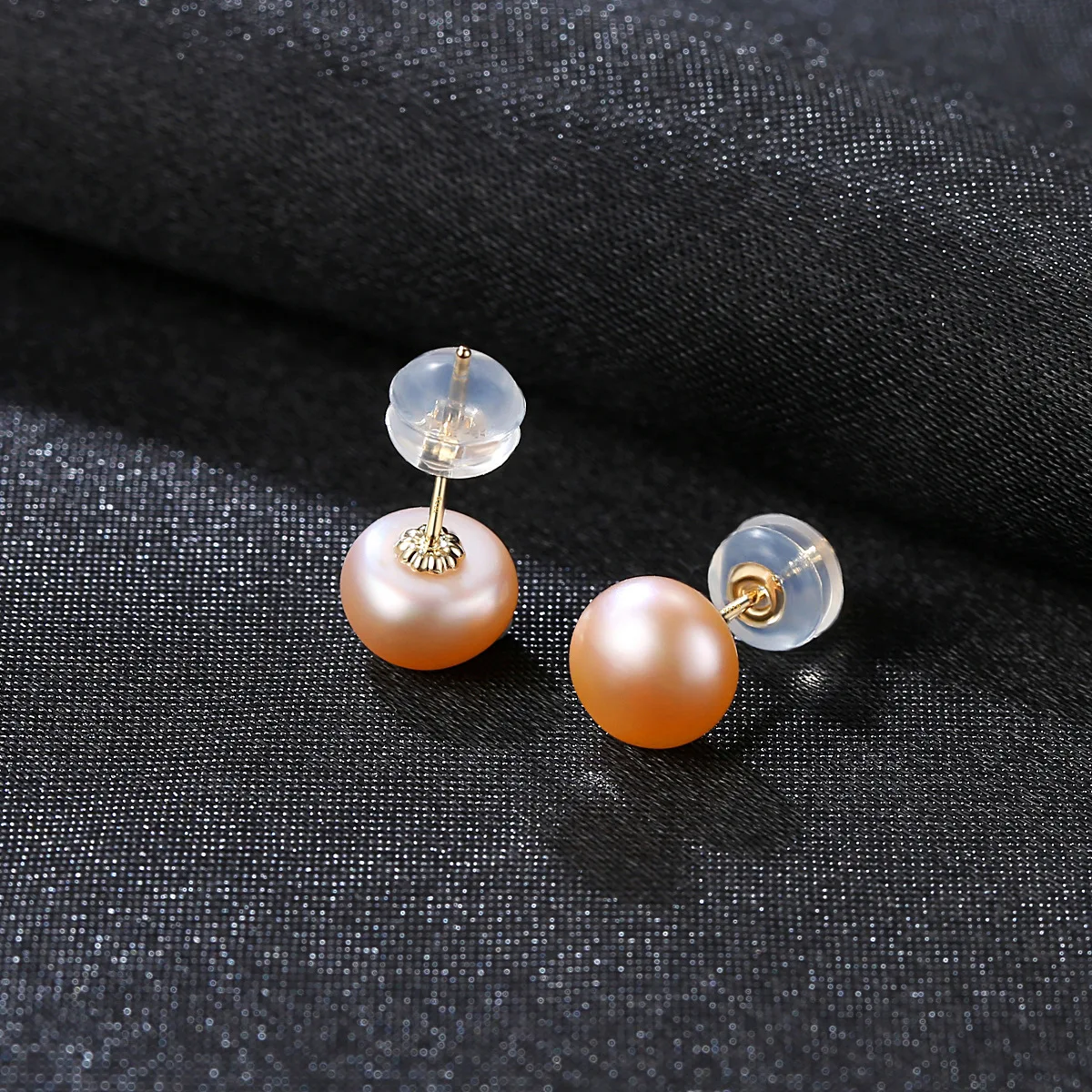 18K Gold AAA+ Handpicked Round Freshwater Cultured Pearl Stud Earrings for Women Girls 2018 New Fashion by JISHU Brand | Украшения и