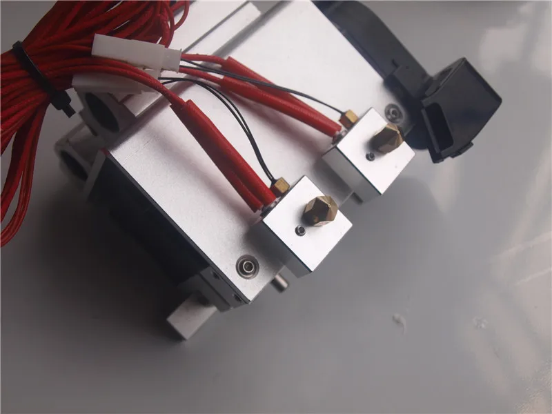 upgrade metal Prusa i3 aluminum extrusion carriage+dual metal extruder 12V/24V PTFE linear barriel 0.4mm nozzle