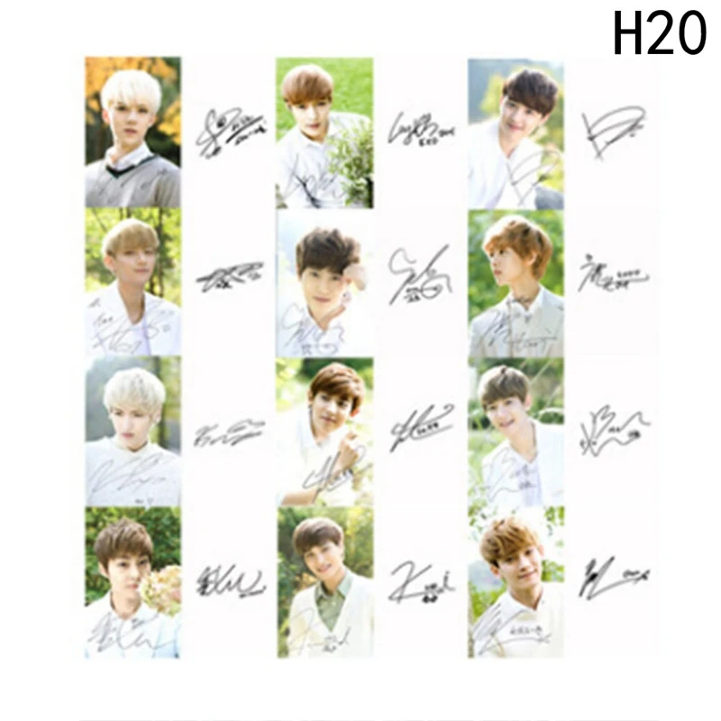 20 Youpop KPOP EXO K M точное Лото завод 3 EX'ACT альбом самодельные бумажные карты K-POP Подпись LOMO фото карта Фотокарта - Цвет: 20