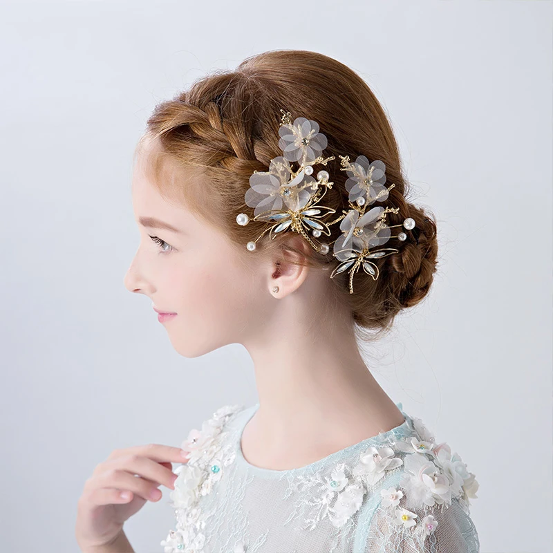 Заколки для волос золотистого цвета в форме стрекозы заколки девочек свадебные