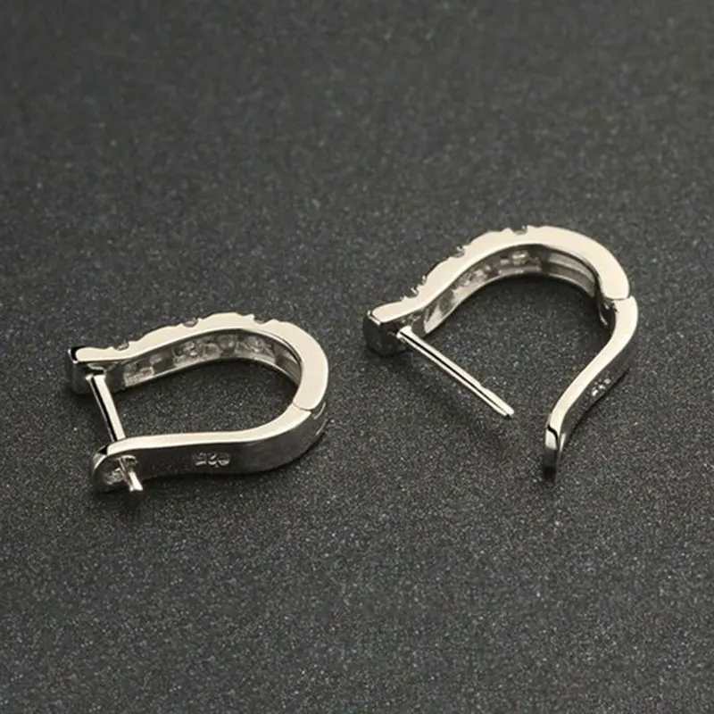 Одна пара модные женские посеребренные хрустальные стразы серьги-кольца