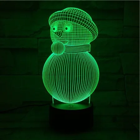 Рождественский 3d Снеговик светодиодный ночник настольная лампа креативное