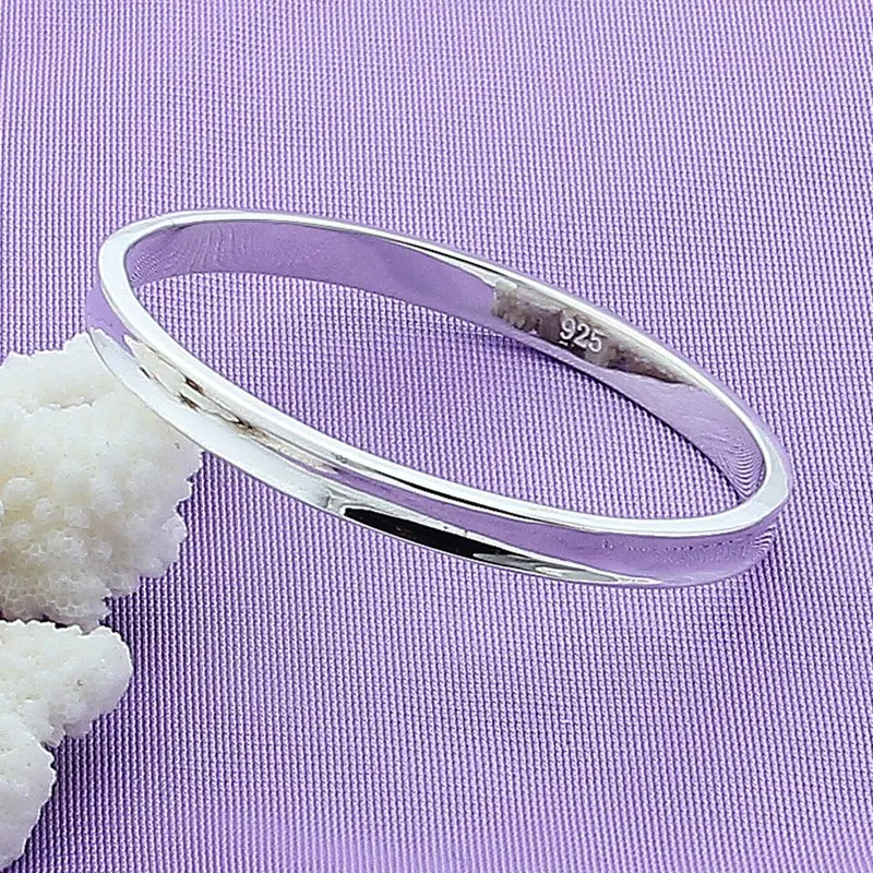 Женский гладкий браслет из серебра 925 пробы|925 silver bracelet bangle|silver bracelets banglesbangles fashion |