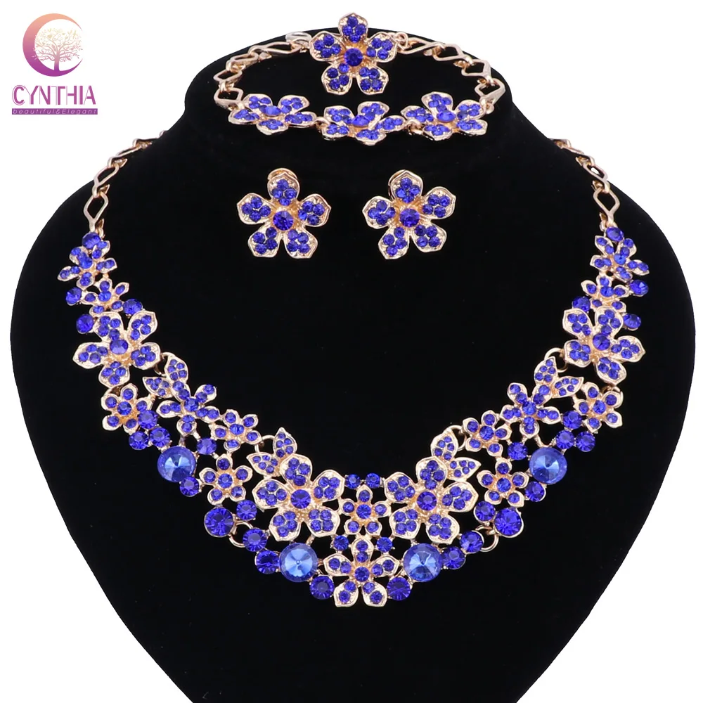 Набор украшений со стразами для женщин Свадебные африканские бусы вечерние