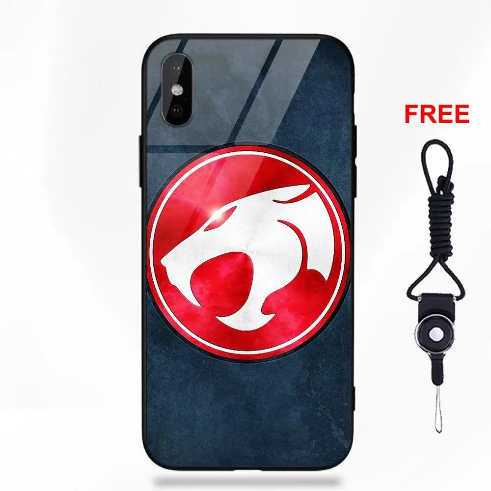 Thundercats логотип для Apple iPhone 5 5C 5S SE 6 6S 7 8 Plus X XS Max XR резиновый, мягкий, из ТПУ оправа закаленное стекло чехол для сотового телефона - Цвет: as picture