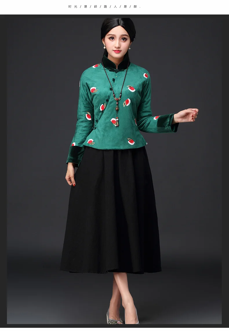 Online Sehen Orange Warme Winter Wildleder Chinesischen Parkas Tops Dick Chinesischen Traditionellen Tang-anzug Kurzmantel SO2669