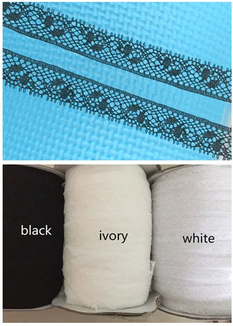Дешевая фабрика! 1/2 &quot12 мм широкий цвет слоновой кости черный белый вышивка