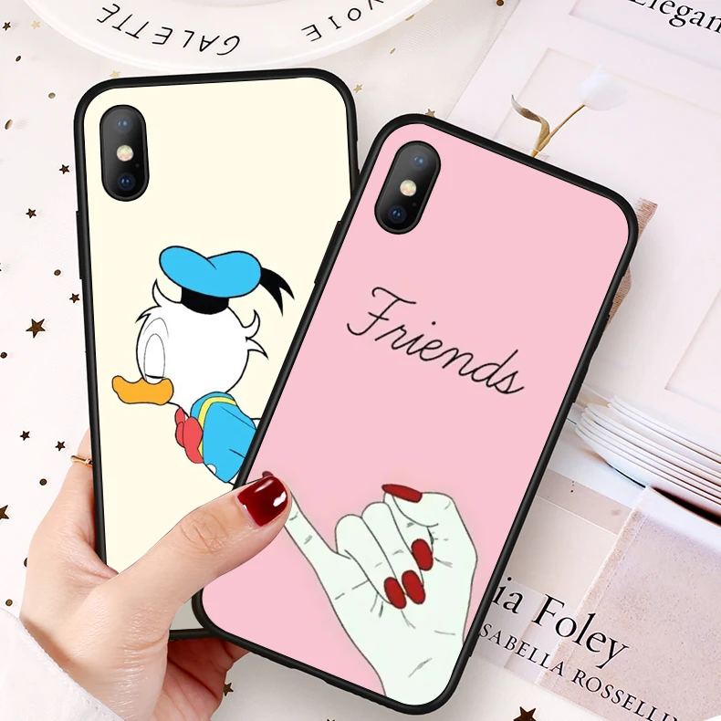 YIMAOC Best Friend Girlfriend Boyfriend Soft Case for iPhone XS Max XR X 7 8 6 6S Plus 5 5S SE |