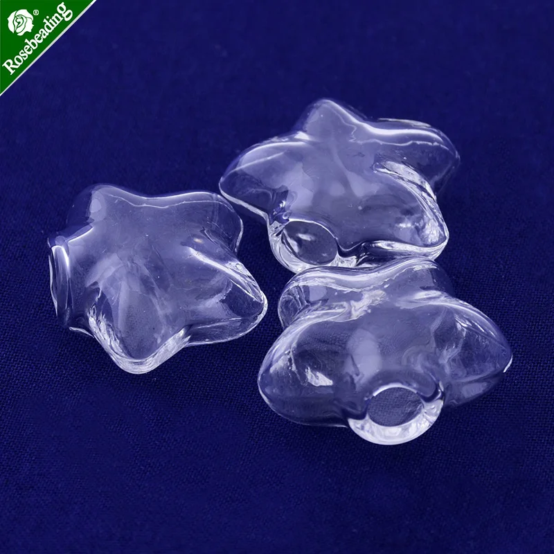 

10pcs heart/petal Clear glass for jewelry Necklace Pendant wishing Bottles