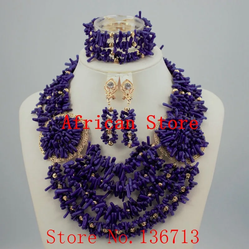 

Модный новый комплект ювелирных изделий с африканскими бусинами комплект из ожерелья с коралловыми бусинами нигерийский Свадебный компле...