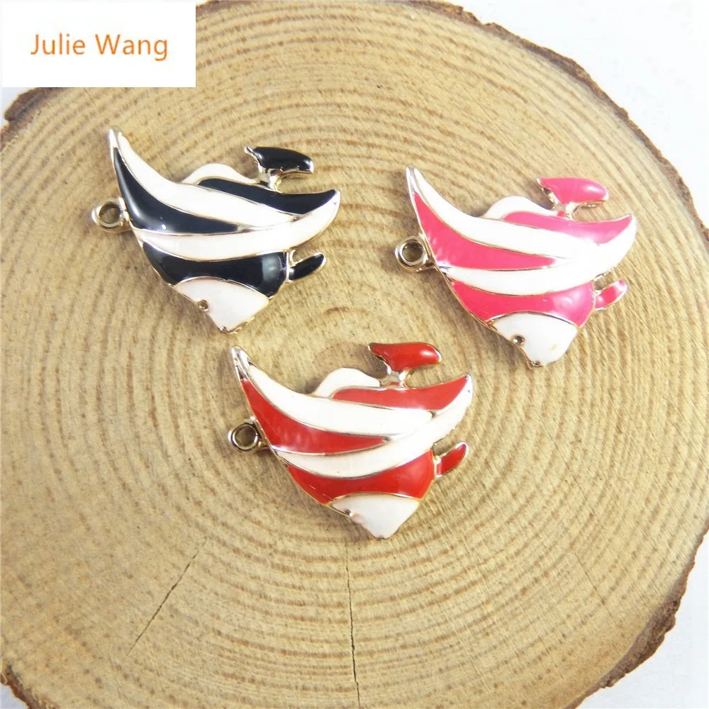 Эмалированная рыба Julie Wang 6 шт. подвески из сплава с каплями масла яркие