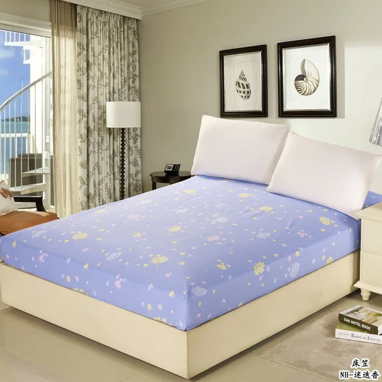 Night Sky Bedding Rubber Fitted Bed Sheet with Elastic Cover Mattress Bedspread 100 Cotton Full Size Sheets 24 Colors | Дом и сад
