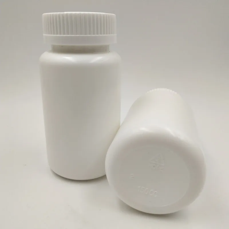 Free shipping 50pcs 150ml 150cc HDPE Plastic Medical White Pill box Bottle Capsules Container with CRC Screw Cap | Красота и здоровье