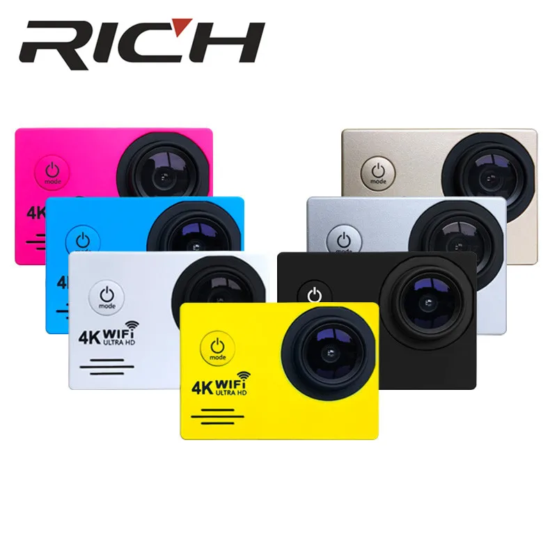 Новинка 2019 Спортивная камера RICH J550R s 4K 2 7 K 1080P Экшн 16MP WiFi 30M Водонепроницаемая 2.0LCD