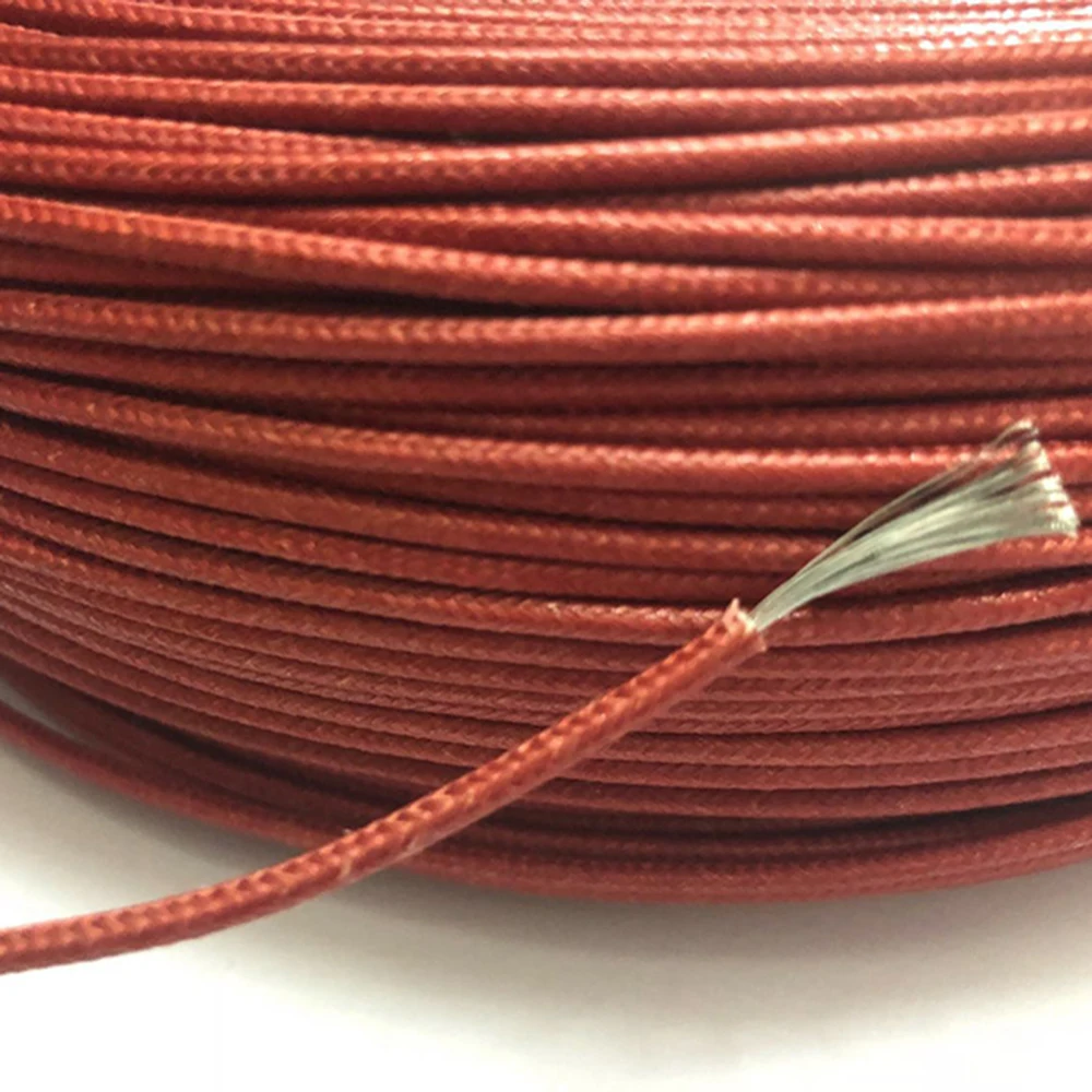 Фото 10 метров UL3122 16AWG оплетка из стекловолокна с электрической проволокой силиконовый 10 метров UL3122 16AWG оплетка из стекловолокна с электрической проволокой силиконовый