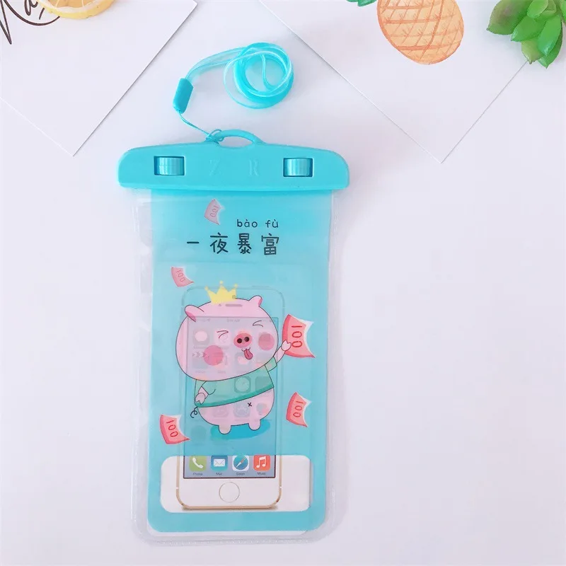 blue pig Милый Единорог Русалка телефон Водонепроницаемая сумка кошелек сумка держатель для карт портмоне сумка для плавания чехол Универсальный Iphone Android - Цвет: blue pig
