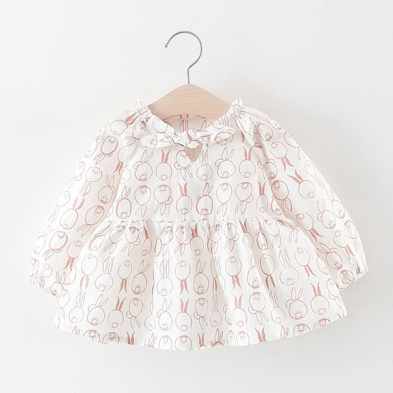 

Детское платье для девочек, одежда на весну/осень, детское платье принцессы с принтом и бантом, милая модная одежда для маленьких девочек