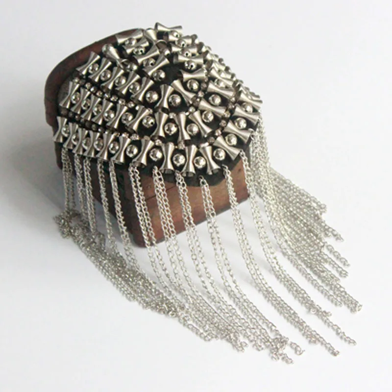 Epaulette с штифтом большая Наплечная нашивка брошь кисточка цепь эполеты для